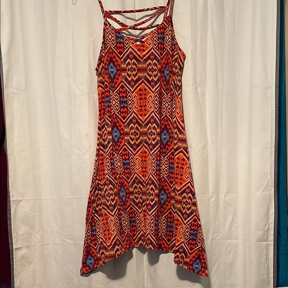 Vibrant Geometric Print Dress